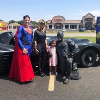 Lubbock batman, superman, and catwoman