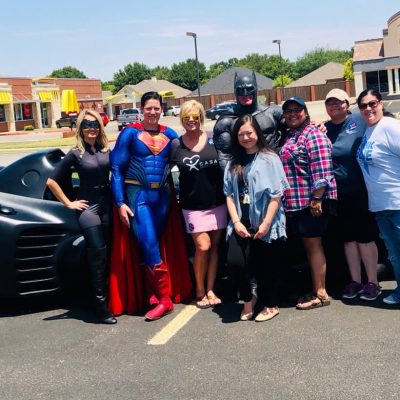 Lubbock batman, superman, and catwoman