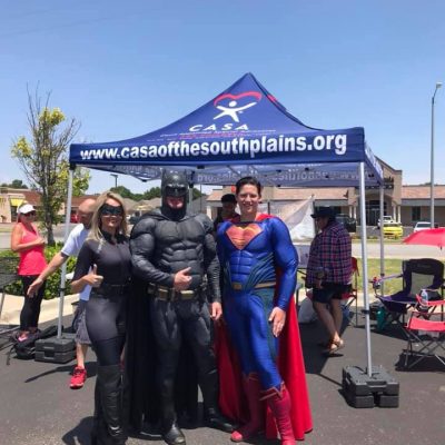 Lubbock batman, superman, and catwoman