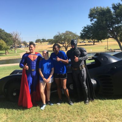 lubbock batman supporting charities in downtown Lubbock