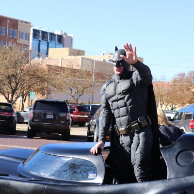 lubbock batman supporting charities in downtown Lubbock