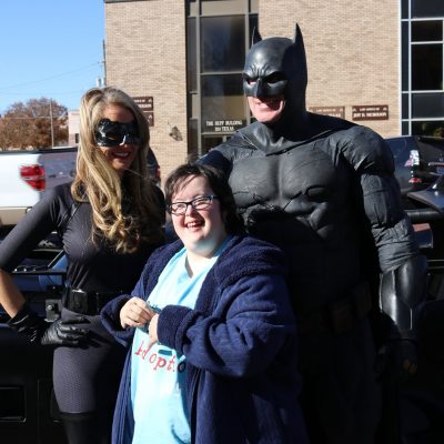 lubbock batman supporting charities in downtown Lubbock