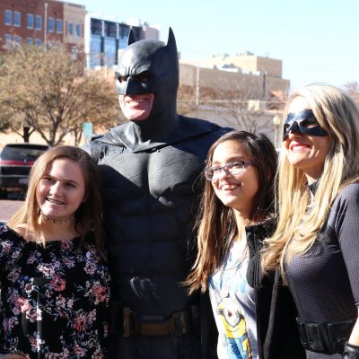 lubbock batman supporting charities in downtown Lubbock