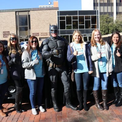 lubbock batman supporting charities in downtown Lubbock