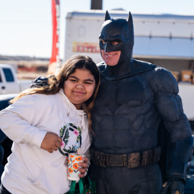 Lubbock Batman at A Plus Super Storage for Santa's Pajama Party!