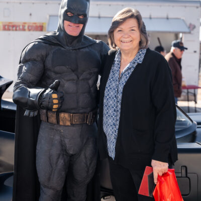 Lubbock Batman at A Plus Super Storage for Santa's Pajama Party!