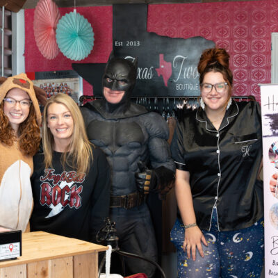 Lubbock Batman at A Plus Super Storage for Santa's Pajama Party!