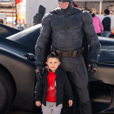 Lubbock Batman at A Plus Super Storage for Santa's Pajama Party!