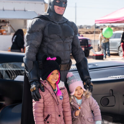 Lubbock Batman at A Plus Super Storage for Santa's Pajama Party!