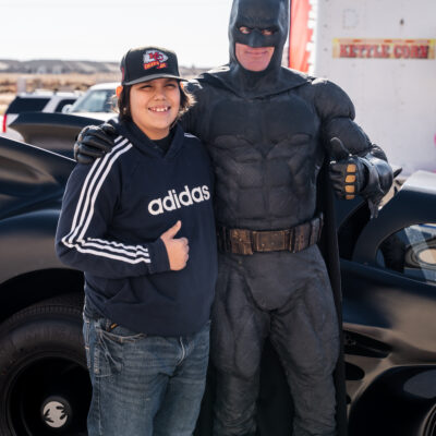 Lubbock Batman at A Plus Super Storage for Santa's Pajama Party!